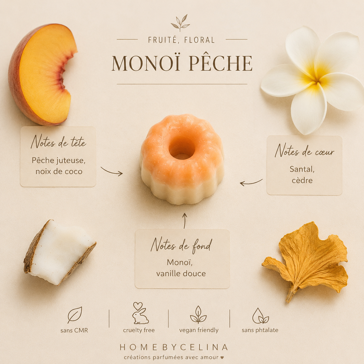 Fondant parfumé "Monoï Pêche"
